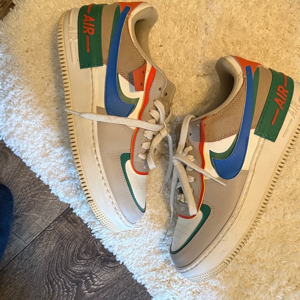 Nike Air Force 1 with Blue and Green Accents